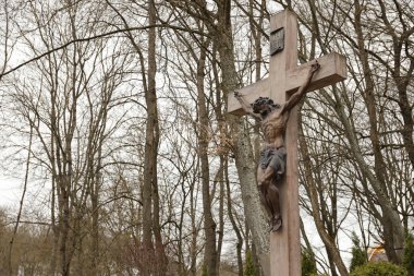 TERNOPIL, UKRAINE - 2 Nisan 2023 Ukrayna Kudüs 'ün kompleksinde İsa Mesih Zarvanytsia' nın Mari ruhani merkezinde Ternopil bölgesinin Terebovlya bölgesinde