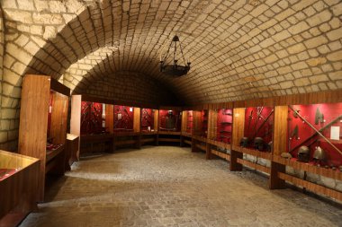 TERNOPIL, UKRAINE - 23 AĞUSTOS 2023 Zbarazh Kalesi 'nin içinde, Ukrayna' nın Zbarazh kasabasında güçlendirilmiş savunma kalesi