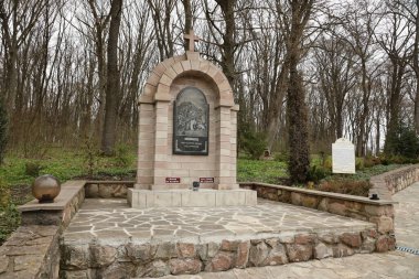 TERNOPIL, UKRAINE - 2 Nisan 2023 Zarvanytsia Ruhani Merkezi - Ukrayna Katolik Kilisesinin en büyük Podolit tapınaklarından biri