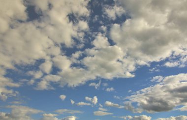 Mavi bir bulutlu gökyüzü güneş engelleme birçok küçük bulutlar ile