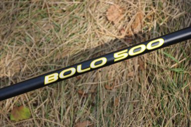 KYIV, UKRAINE - 4 Mayıs 2023 Flagman markasının balıkçılık ekipmanları. Flagman şirketi, Avrupa balıkçılık piyasasının koşulsuz liderlerinden biri.