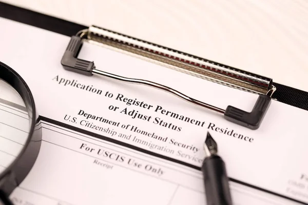 485 Aplicação Para Registrar Residência Permanente Ajustar Status Branco Formulário — Fotografia de Stock