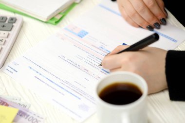 Muhasebeci, Fransız vergi formu CA12 Değer katma vergisi ve vergi döneminin sonunda benzer vergiler doldurdu. Fransa 'da vergilendirme ve evrak işleri
