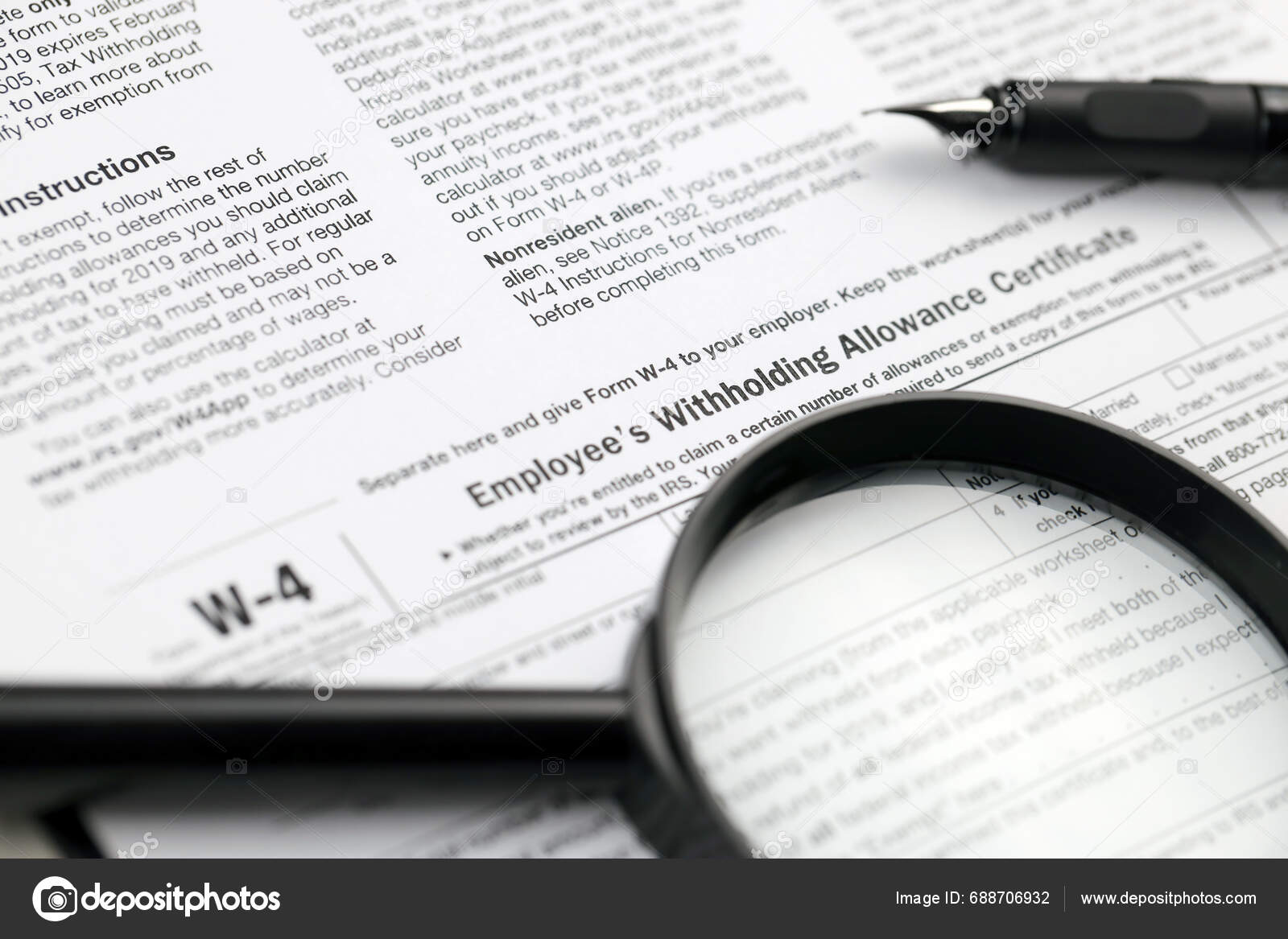 Irs Form Employees Withholding Allowance Certificate Blank Tablet Lies Office Stock Photo by