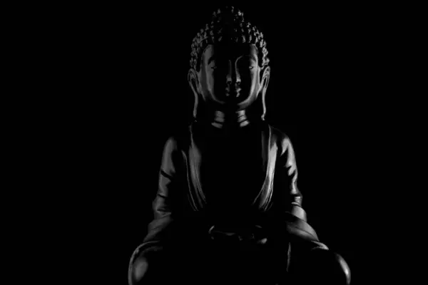 Buddha Purnima Vesak Day Koncept Socha Šedého Buddhy Nízkým Klíčovým — Stock fotografie