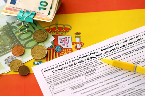 Modelo 145 Spaans Belastingformulier Gewijd Aan Inkomstenbelasting Irpf Voor Berekening — Stockfoto