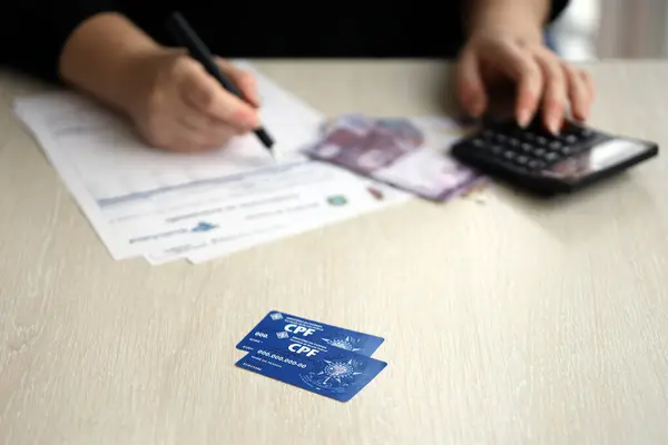 Kyiv Ukraine October 2023 Blue Cpf Card Document Template Document — Stock Photo, Image