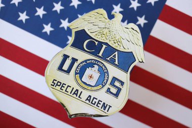 KYIV, UKRAINE - 9 Mart 2024 ABD CIA Merkezi İstihbarat Teşkilatı rozeti