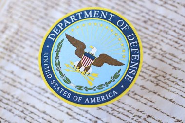 KYIV, UKRAINE - 9 Mart 2024 ABD Savunma Bakanlığı ABD Anayasası 'nı mühürledi