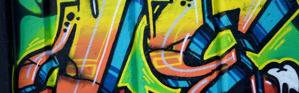 Sfondo Colorato Graffiti Pittura Opere Arte Con Profili Aerosol Luminosi Immagine Stock