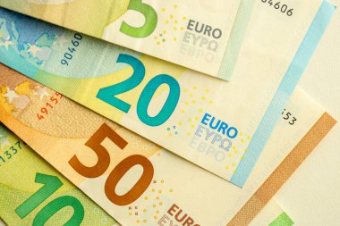 Avrupa parası euro banknotları. Avrupa Birliği para birimi faturaları kapanıyor