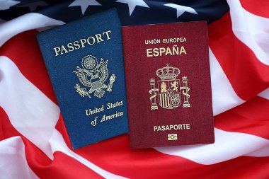 ABD 'nin Amerika Birleşik Devletleri pasaportlu İspanya pasaportu kapalı.
