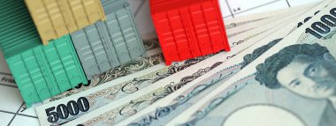 Küresel iş konteynırı kargo gemisi ihracat işi lojistiği, şirket nakliyesi ve lojistiği Japonya 'da yenlerle birlikte kapanıyor.