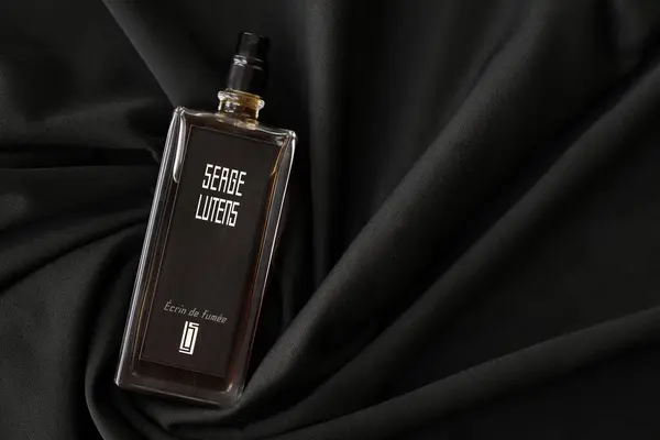 stock image KYIV, UKRAINE - APRIL 20, 2024 Bottle of Serge Lutens Ecrin de Fumee perfume. Serge Lutens is a French perfume creator, known principally for the fashion house fragrance company which bears his name