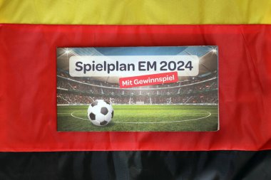 KYIV, UKRAINE - 20 Nisan 2024 UEFA Resmi UEFA Euro 2024 Almanya Kâğıt Posteri Avrupa Futbol Şampiyonası 'nın son safhası