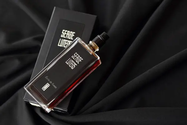 stock image KYIV, UKRAINE - APRIL 20, 2024 Bottle of Serge Lutens Ecrin de Fumee perfume. Serge Lutens is a French perfume creator, known principally for the fashion house fragrance company which bears his name