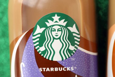 KYIV, UKRAINE - APRIL 20, 2024 Starbucks Frappuccino Coffee Drink. Seattle based Starbucks is the largest coffeehouse company in the world, with over 20,000 stores in 62 countries clipart