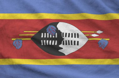 Eski kumaşın kıvrımlı kumaşında Svaziland bayrağı tasvir edilmiştir.