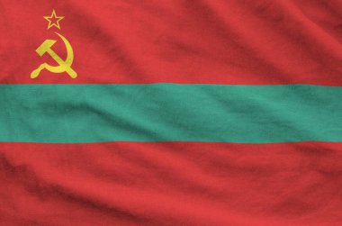 Transnistria bayrağı eski kumaşın katlanmış dalgalı kumaşında tasvir edilmiştir.