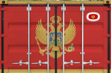 Karadağ bayrağı, liman alanındaki açık hava kargo konteynırının metal kapılarında resmedildi