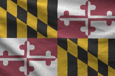Maryland ABD bayrağı eski kumaşların kıvrımlı kumaşında tasvir edilmiştir.