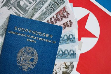 Kuzey Kore büyük miktarlarda para kazandı ve pasaport Kore Halk Cumhuriyeti bayrağına yakın duruyor. Finans ve bankacılık kavramı
