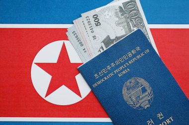 Kuzey Kore büyük miktarlarda para kazandı ve pasaport Kore Halk Cumhuriyeti bayrağına yakın duruyor. Finans ve bankacılık kavramı