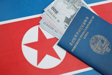 Kuzey Kore büyük miktarlarda para kazandı ve pasaport Kore Halk Cumhuriyeti bayrağına yakın duruyor. Finans ve bankacılık kavramı