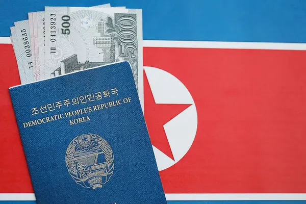 Kuzey Kore büyük miktarlarda para kazandı ve pasaport Kore Halk Cumhuriyeti bayrağına yakın duruyor. Finans ve bankacılık kavramı