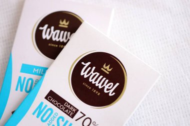 KYIV, UKRAINE - 19 Nisan 2025 Wawel çikolata üretimi. Wawel, Polonya 'nın Krakow şehrinde 1898' de kurulan çikolata ve abur cubur üreten Polonyalı bir şekerleme şirketi.