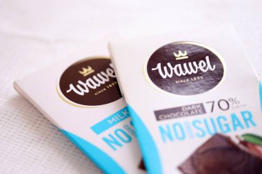 KYIV, UKRAINE - 19 Nisan 2025 Wawel çikolata üretimi. Wawel, Polonya 'nın Krakow şehrinde 1898' de kurulan çikolata ve abur cubur üreten Polonyalı bir şekerleme şirketi.