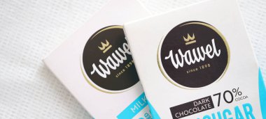 KYIV, UKRAINE - 19 Nisan 2025 Wawel çikolata üretimi. Wawel, Polonya 'nın Krakow şehrinde 1898' de kurulan çikolata ve abur cubur üreten Polonyalı bir şekerleme şirketi.