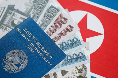 Kuzey Kore büyük miktarlarda para kazandı ve pasaport Kore Halk Cumhuriyeti bayrağına yakın duruyor. Finans ve bankacılık kavramı