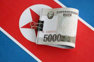 Kuzey Kore, Kore Halk Cumhuriyeti bayraklarında büyük miktarda para kazandı. Finans ve bankacılık kavramı