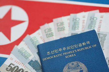 Kuzey Kore büyük miktarlarda para kazandı ve pasaport Kore Halk Cumhuriyeti bayrağına yakın duruyor. Finans ve bankacılık kavramı