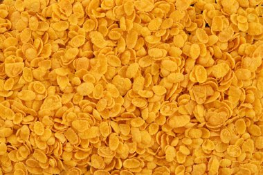 Mısır gevreği arkaplanı yakın plan. Sabah kahvaltısı için mısır gevreği kutusu.