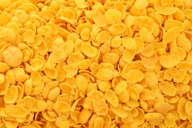 Mısır gevreği arkaplan dokusunu kapat. Sabah kahvaltısı için mısır gevreği kutusu.