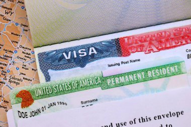 VISA Amerika Birleşik Devletleri. Yeşil Kart ABD Daimi İş ve Seyahat belgeleri. ABD Büyükelçiliği pasaportlu göçmen vizesi.