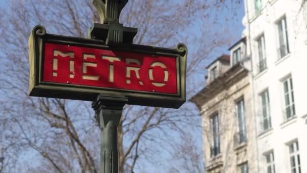 Paris Metro Sign Bastille Metro Station — Stock video