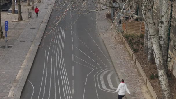 Paris Yürüyen Insanlar Fransız Başkenti — Stok video