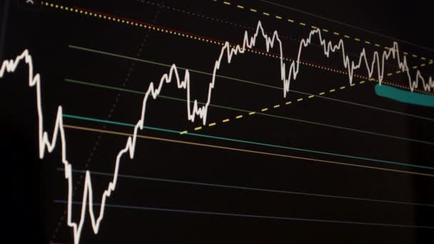 Діаграма Фондового Ринку Дані Фондового Ринку Світлодіодних Дисплеях Концепція Висока — стокове відео