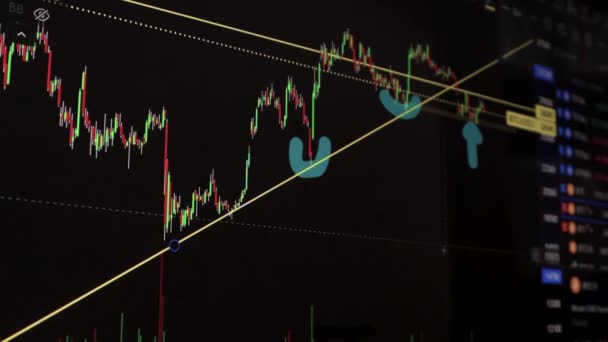 Burzovní Graf Údaje Akciovém Trhu Displeji Led Koncept Vysoce Kvalitní — Stock video