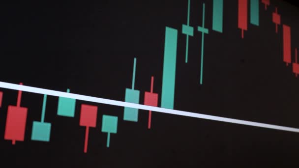 Gráfico Bursátil Datos Del Mercado Valores Pantalla Led Concepto Video — Vídeos de Stock