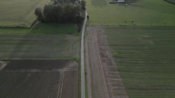 Letecké Video Záběry Zemědělské Farmy Venkově Severozápadní Francie — Stock video