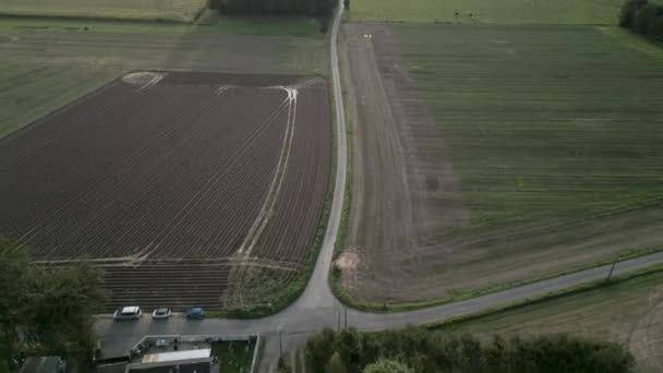 Imagens Aéreas Drones Fazendas Agrícolas Interior Noroeste França — Vídeo de Stock