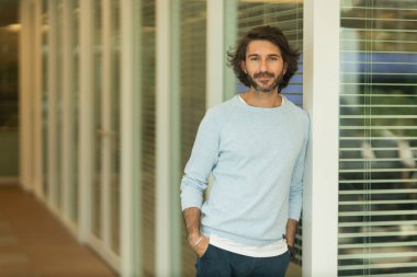 Portrait of one young latin American Caucasian man. 