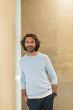 Portrait of one young latin American Caucasian man. 