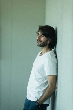 Portrait of one young latin American Caucasian man. 