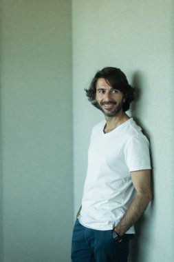 Portrait of one young latin American Caucasian man. 