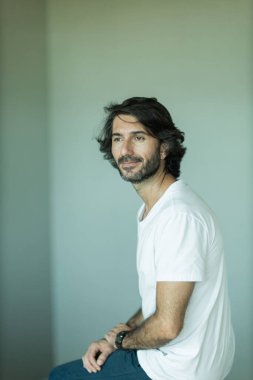 Portrait of one young latin American Caucasian man. 